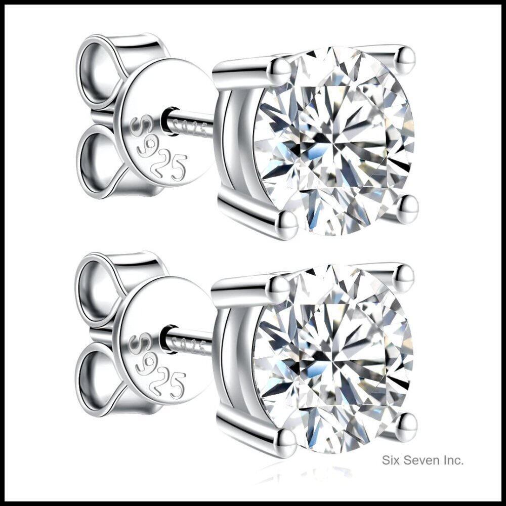 Moissanite Stud Earrings Classic Elegant Anniversary Wedding Gift Jewelry